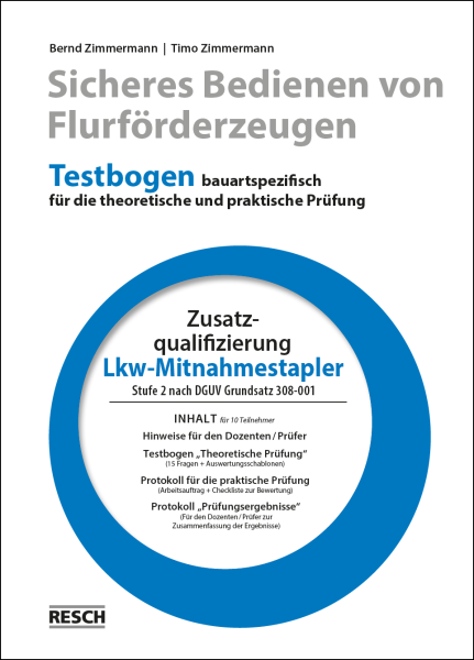 Testbogen Lkw-Mitnahmestapler-Flurförderzeuge Zusatzqualifizierung