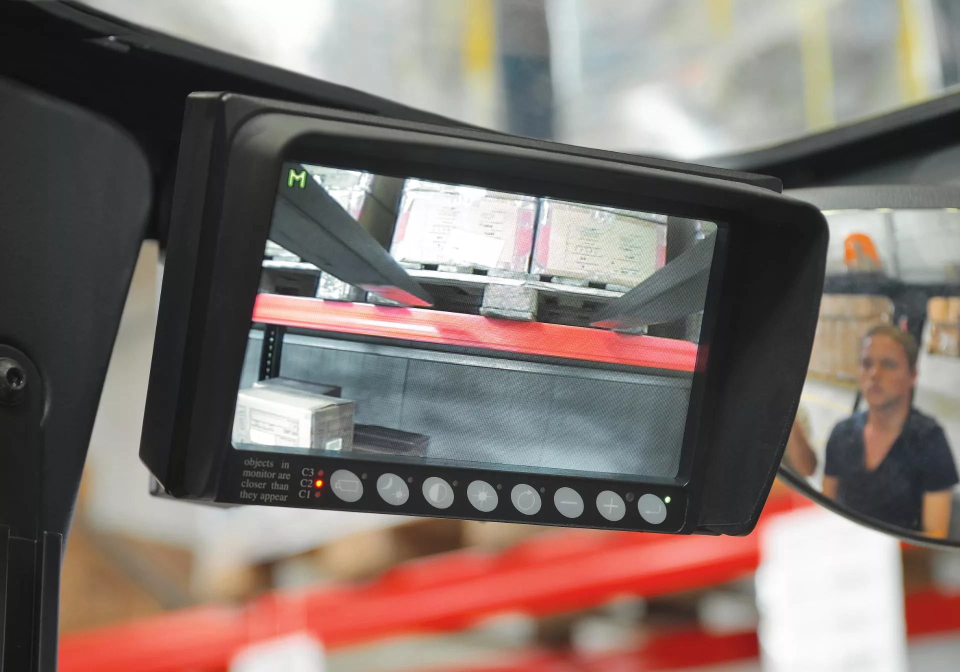 Kamera Monitor System eines Schubmaststaplers