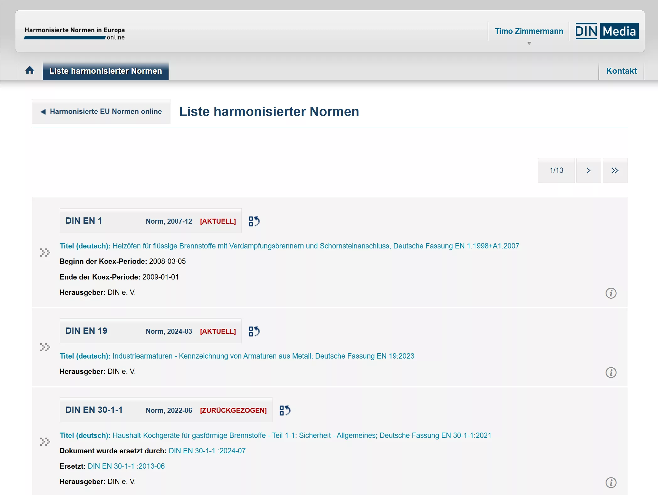 Harmonisierte Normen kostenlos