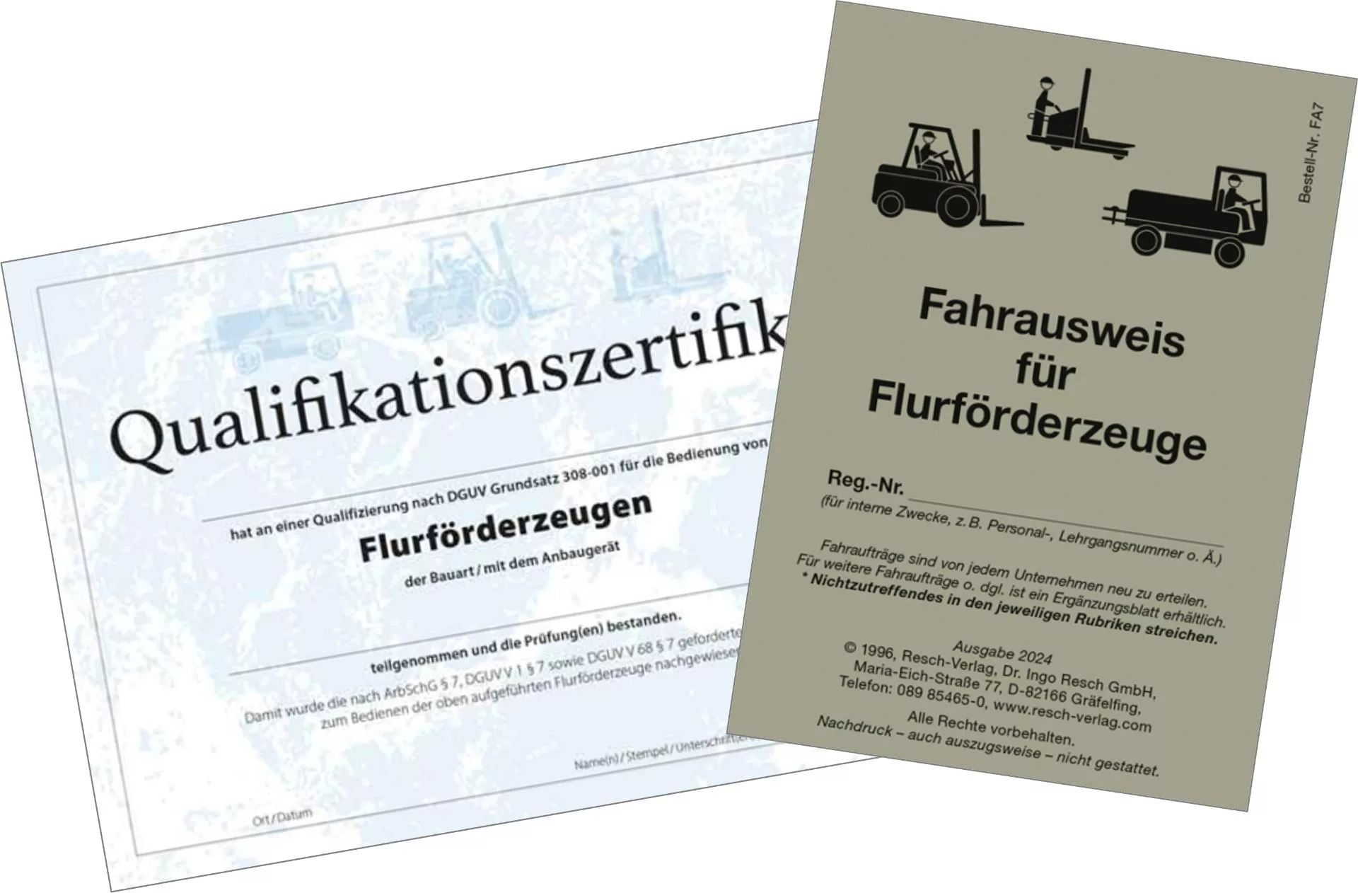 Qualifikationszertifikat und Fahrausweis für Flurförderzeuge