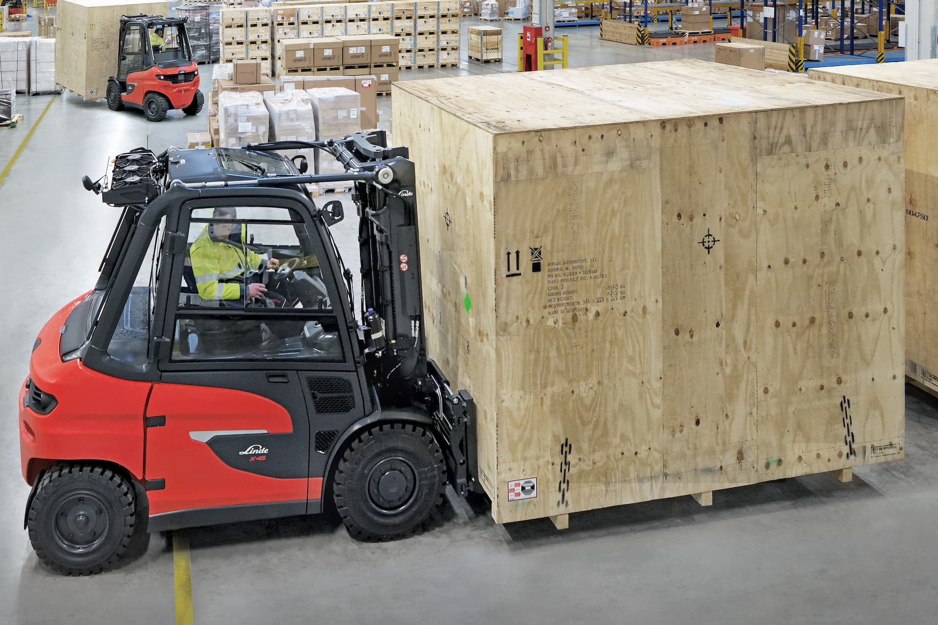 Kennzeichnung Last Gabelstapler