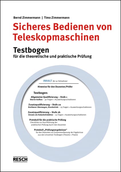 Testbögen Teleskopmaschinen für die Prüfung von Bedienern